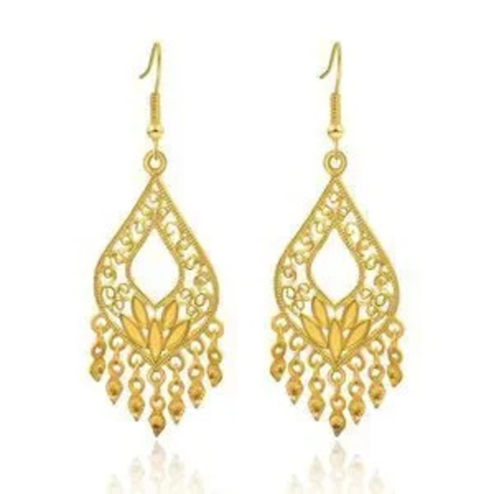 NEW 14k?Gold Plated Gold Filigree Dangle Earrings for Women - Picture 1 of 4